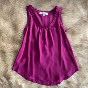 New LOFT XXSP Magenta Pink Tank Cami Frill Detail